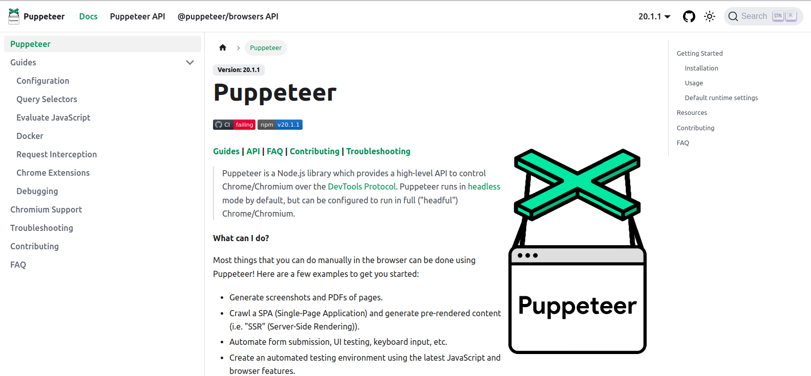 Puppeteer - User interface Testing tool