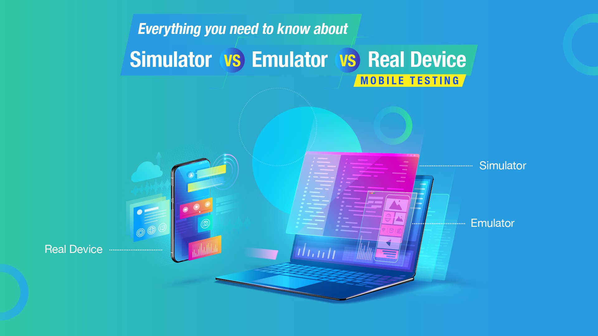 Everything you need to know about Simulator vs. Emulator vs. Real Device - Mobile Testing cover