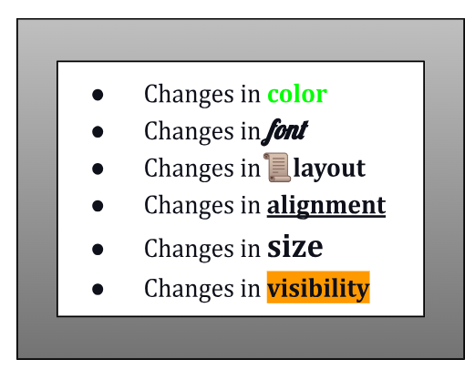 visual changes