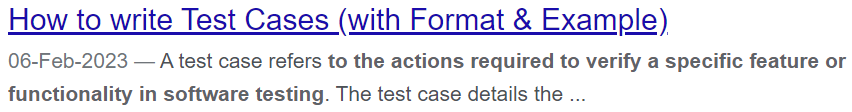 How to write test cases